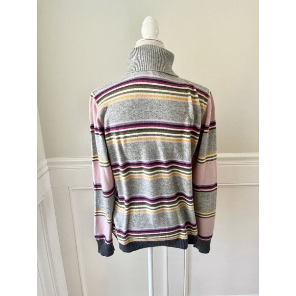 Max Mara Weekend 100% Cashmere Striped Turtleneck Sweater XL - Picture 3 of 5